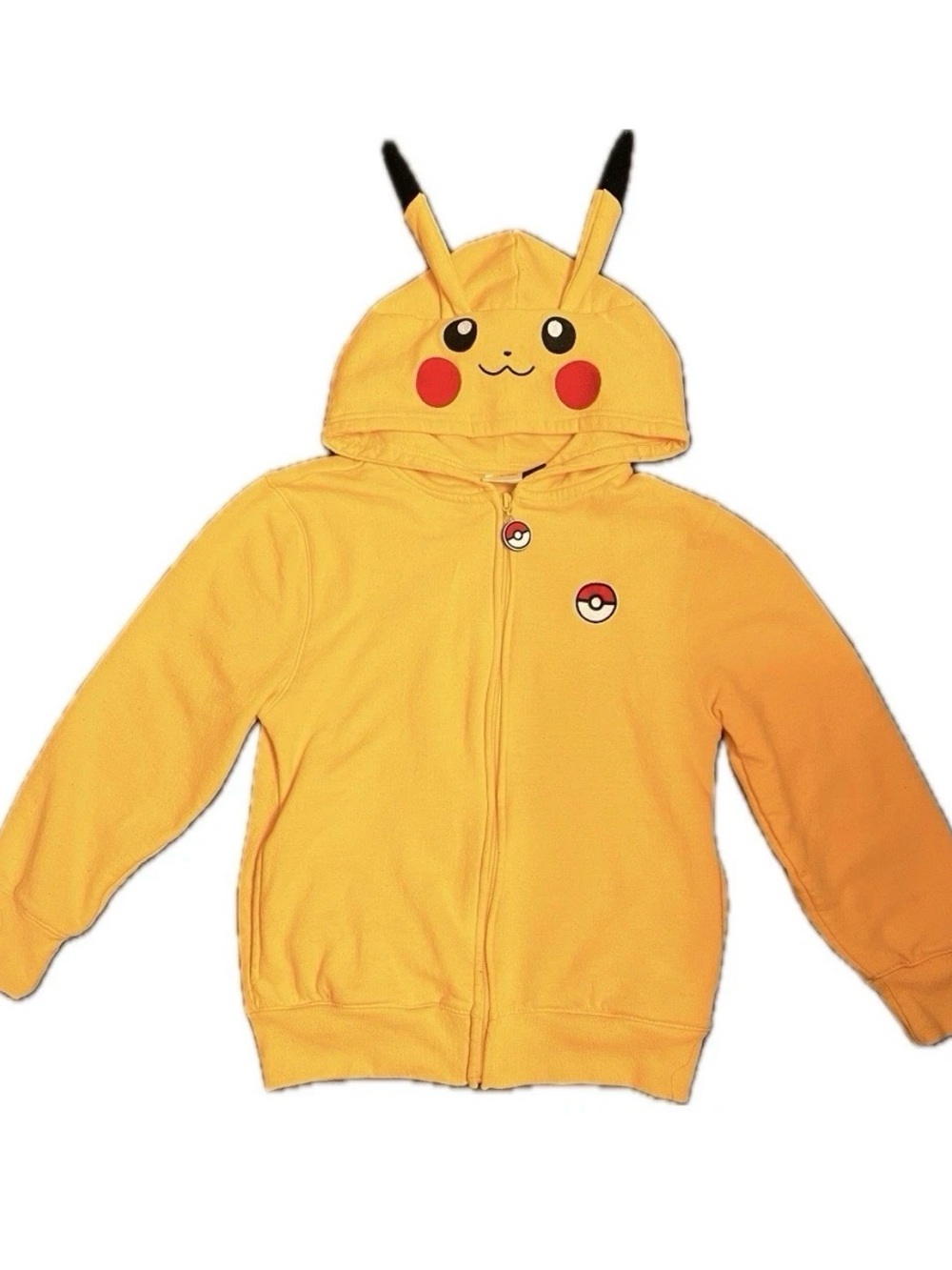 Yellow Pikachu-Inspired Kids Zip Hoodie (YOUTH MEDIUM)